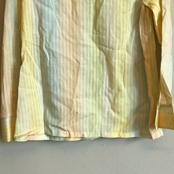 Vintage S 1970s rainbow long sleeve button down blouse psychedelic - Picture 8 of 8